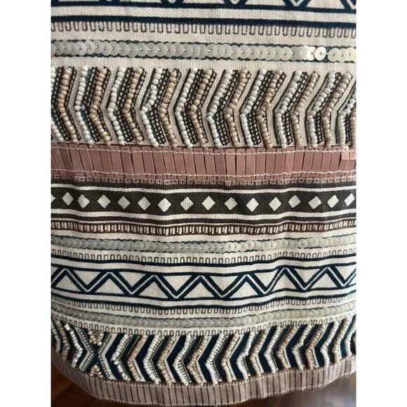 MNG Casual Skirt WOMEN 4/EUR 36 Multicolor Rosita Woven Embellished Beaded Sequi - Picture 4 of 6